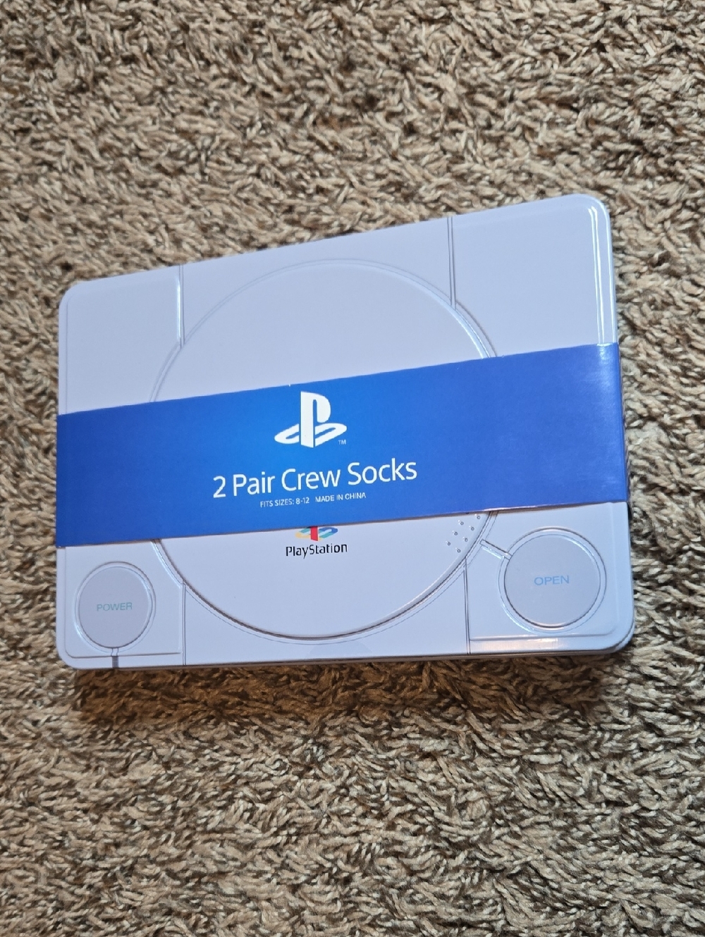 Sony PlayStation Crew Socks Playstation System Gift Tin Mad Engine 2 Pair